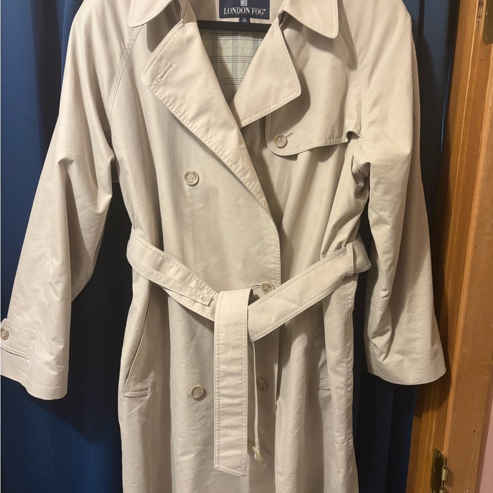 London Fog Women's Beige Double-Breasted Trench Coat - Picture 2 of 12